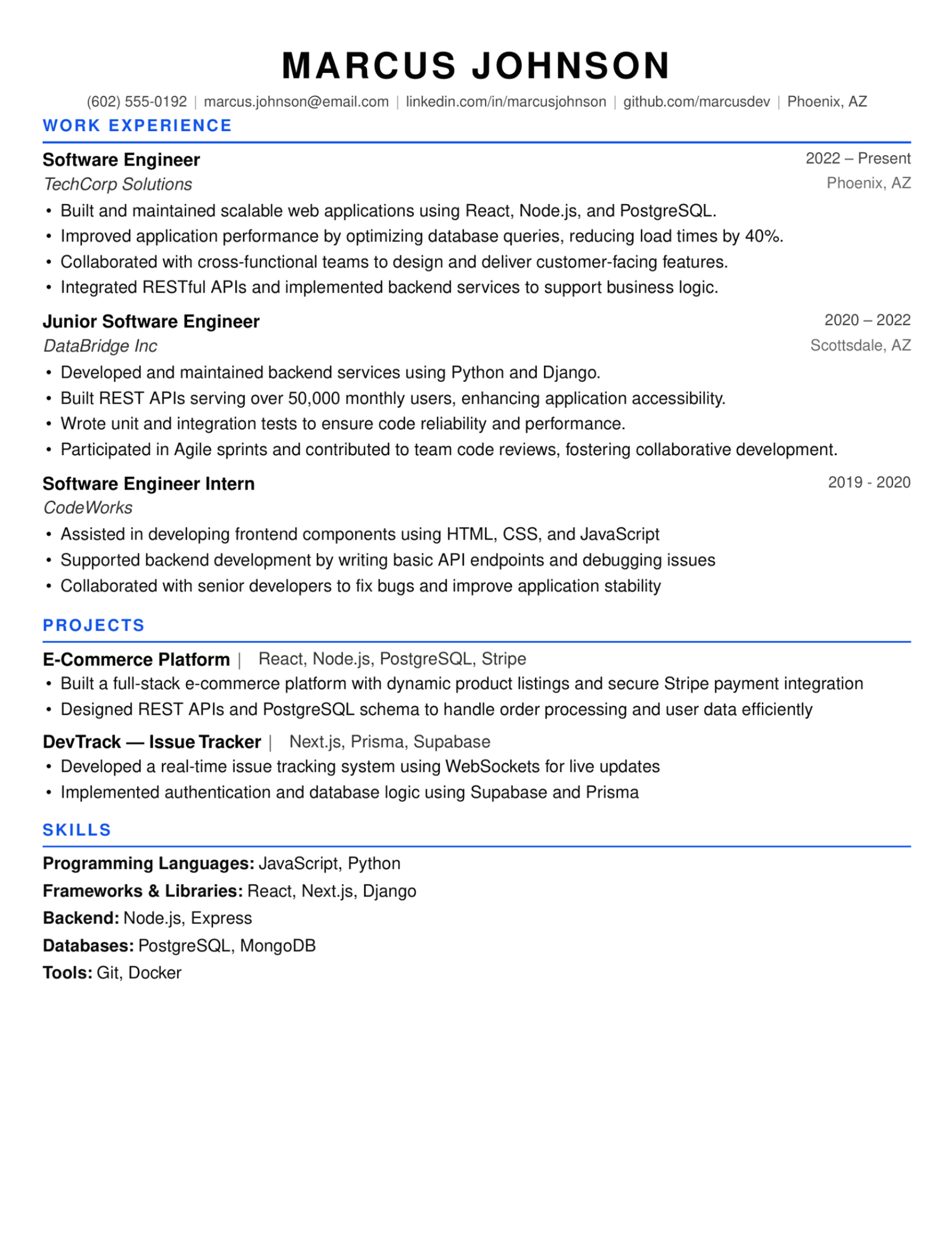 Tech Resume