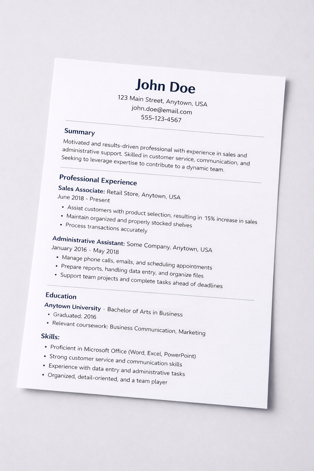 Good resume example